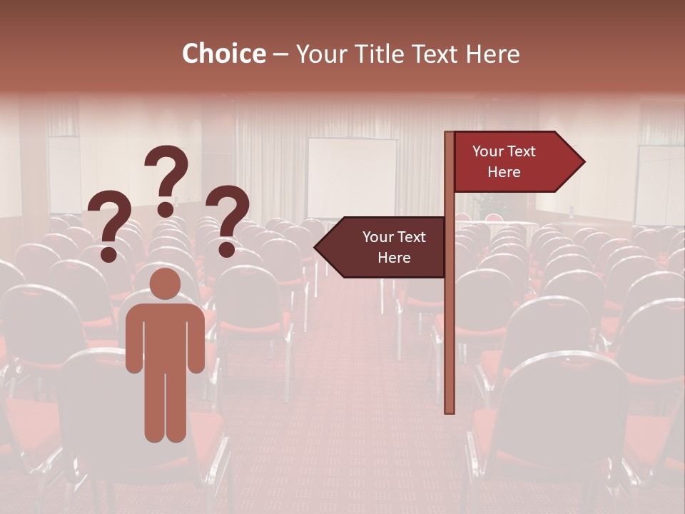 Empty Conference Room Ready For Audience PowerPoint Template