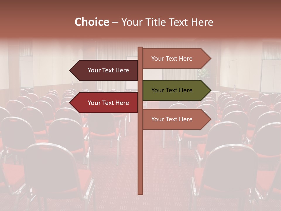 Empty Conference Room Ready For Audience PowerPoint Template