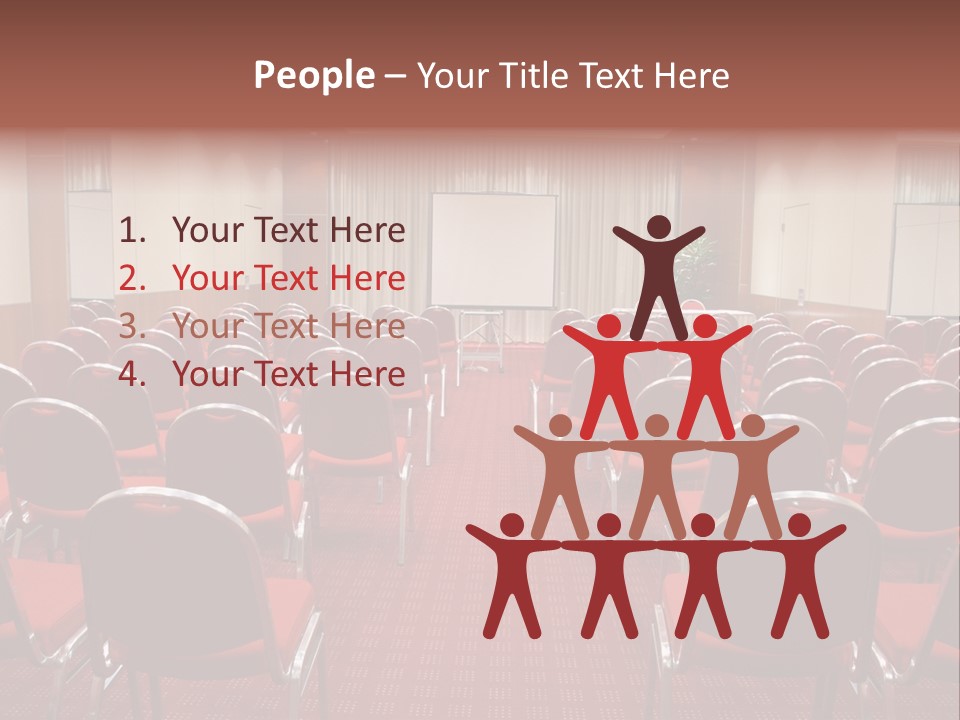 Empty Conference Room Ready For Audience PowerPoint Template