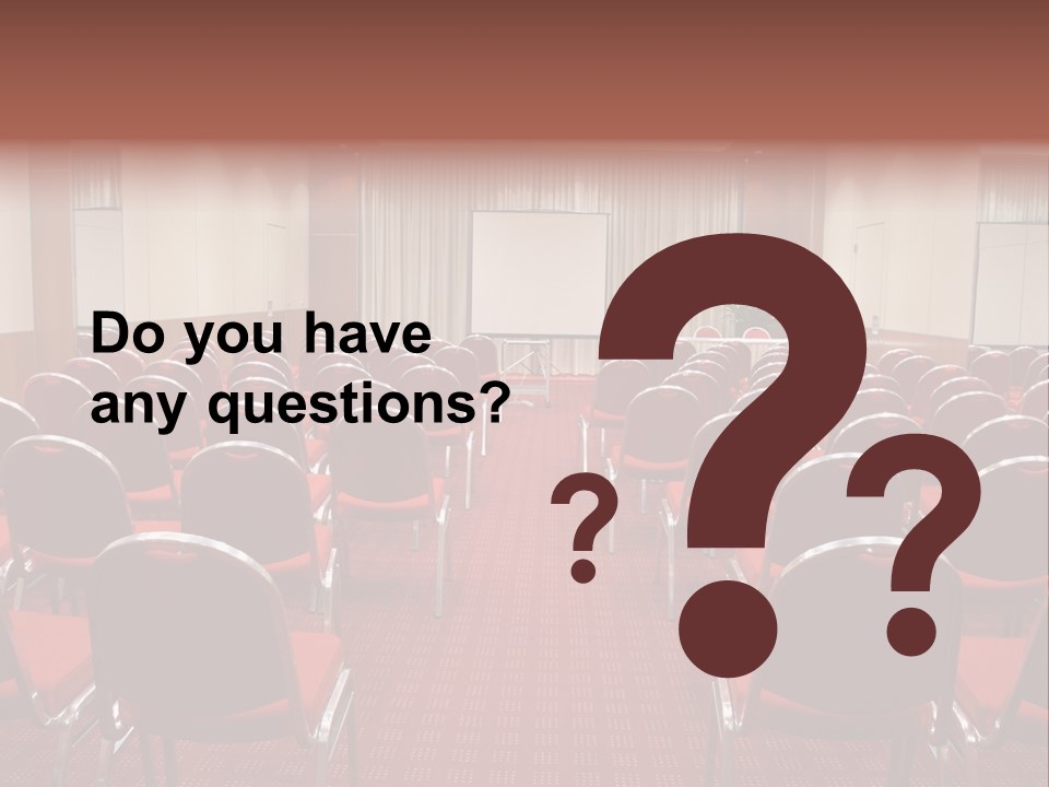 Empty Conference Room Ready For Audience PowerPoint Template