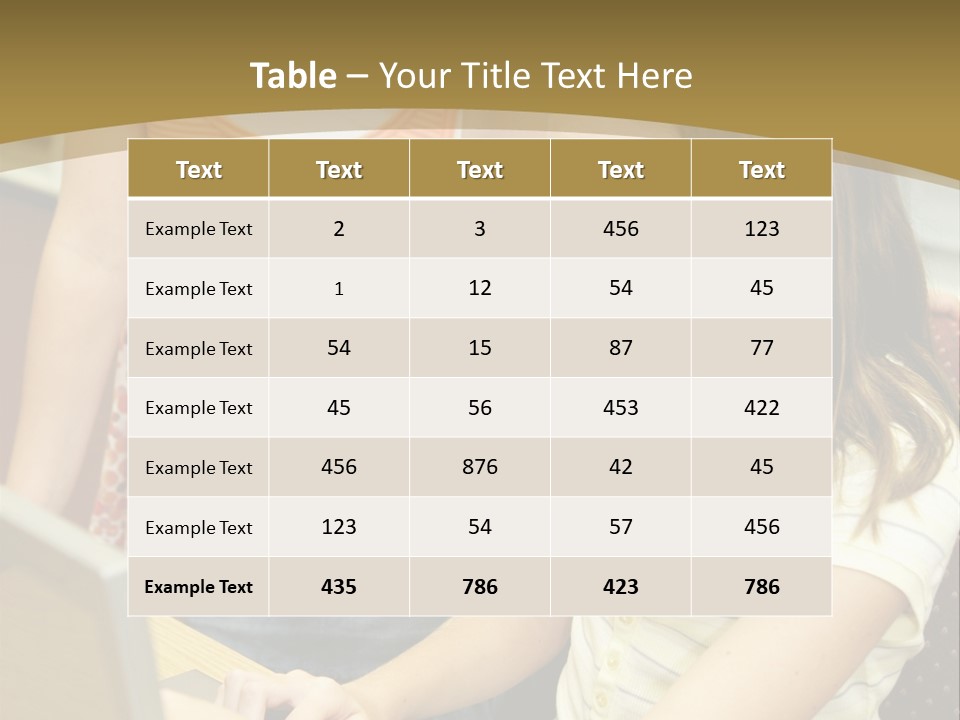 Two Cute School Girls Doing Research On-Line In The School Library. Focus On The Girl Sitting Down. PowerPoint Template