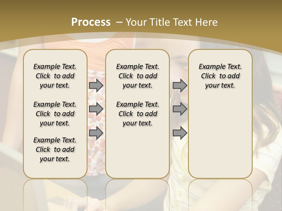 Two Cute School Girls Doing Research On-Line In The School Library. Focus On The Girl Sitting Down. PowerPoint Template