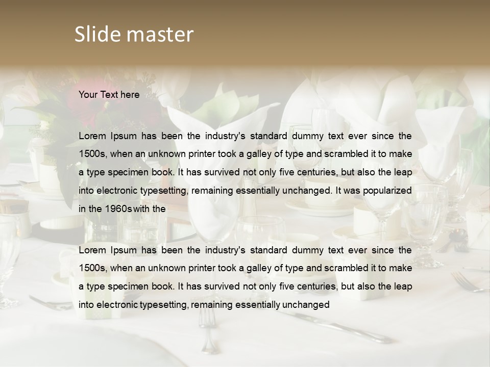 Set Tables With Party Favors PowerPoint Template