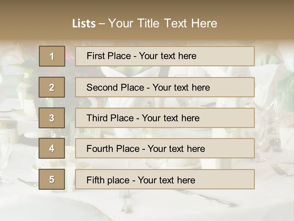 Set Tables With Party Favors PowerPoint Template