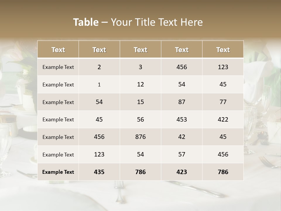 Set Tables With Party Favors PowerPoint Template