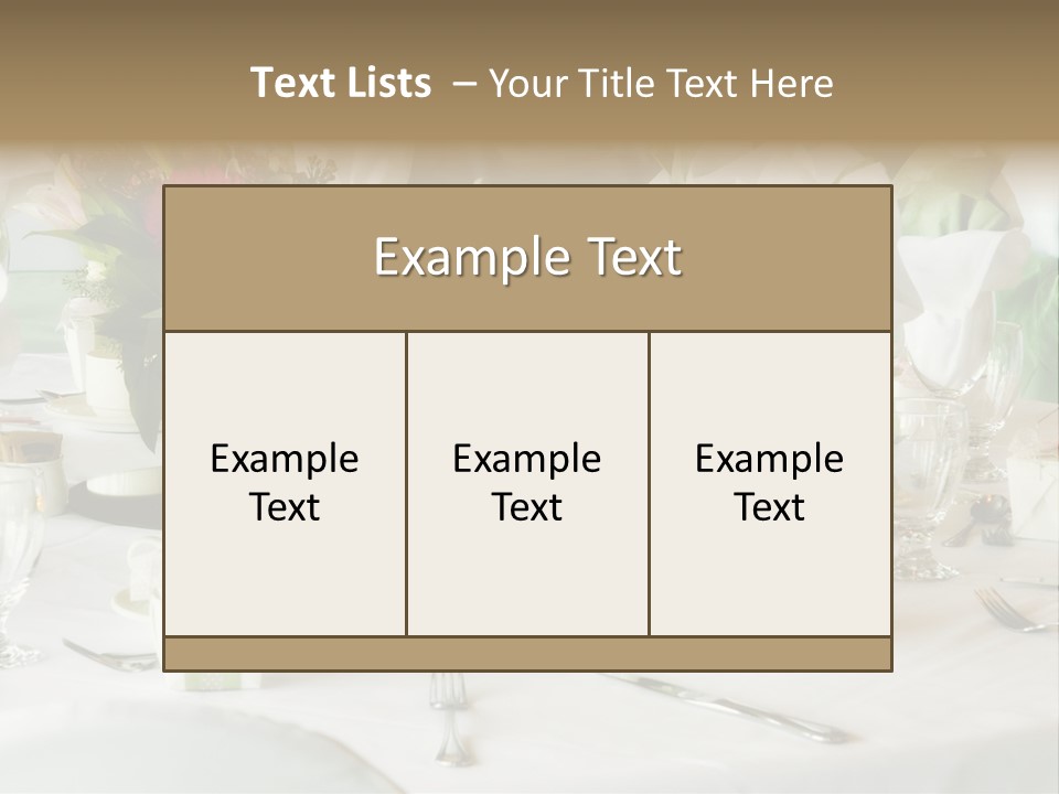 Set Tables With Party Favors PowerPoint Template