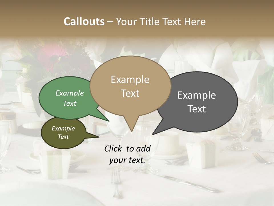 Set Tables With Party Favors PowerPoint Template