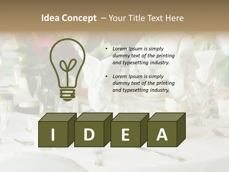 Set Tables With Party Favors PowerPoint Template