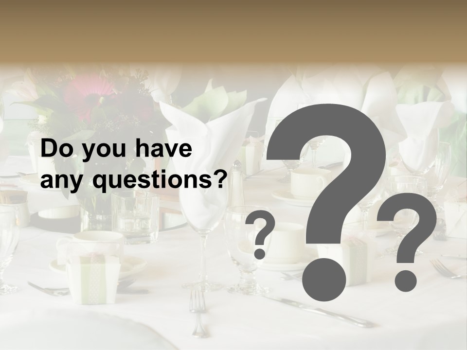 Set Tables With Party Favors PowerPoint Template