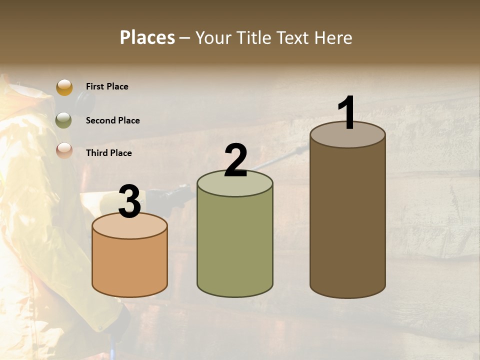 A Three-Dimensional Metal Arrow Sign. PowerPoint Template