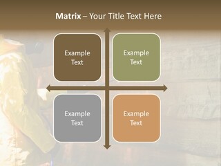 A Three-Dimensional Metal Arrow Sign. PowerPoint Template