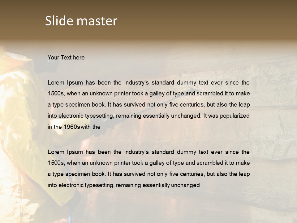 A Three-Dimensional Metal Arrow Sign. PowerPoint Template