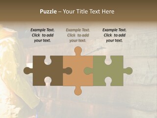 A Three-Dimensional Metal Arrow Sign. PowerPoint Template