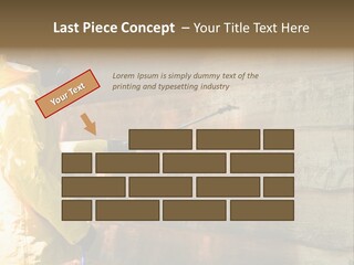 A Three-Dimensional Metal Arrow Sign. PowerPoint Template