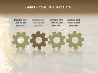 A Three-Dimensional Metal Arrow Sign. PowerPoint Template