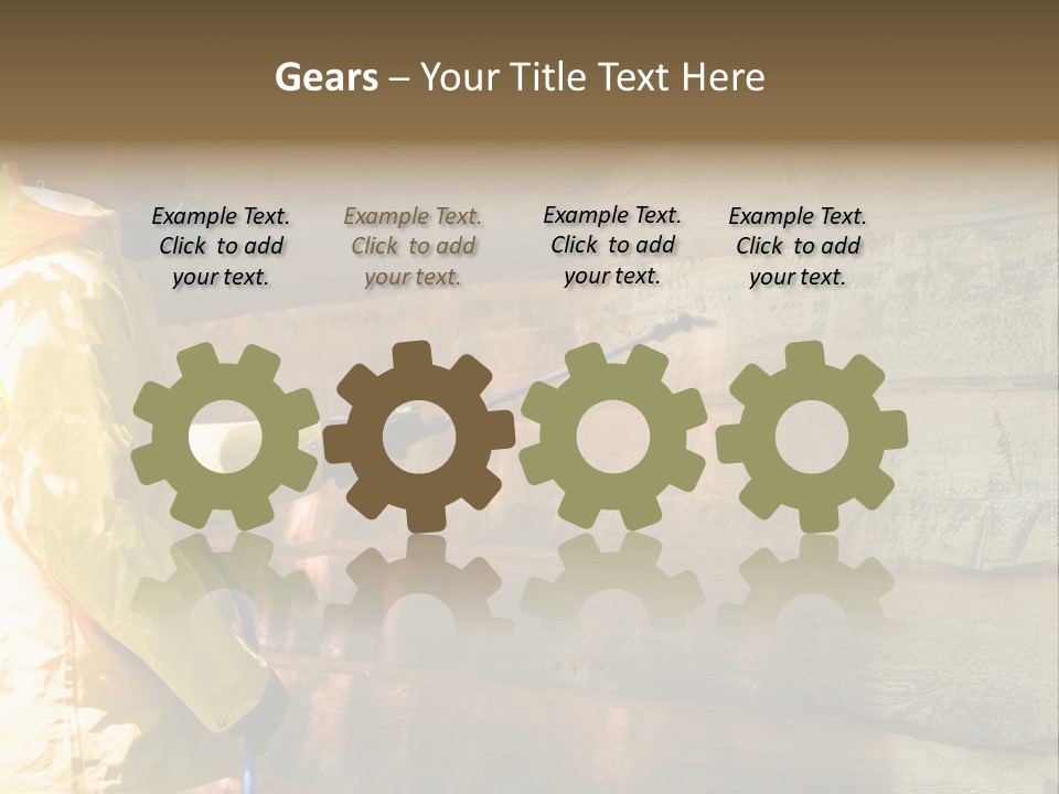 A Three-Dimensional Metal Arrow Sign. PowerPoint Template