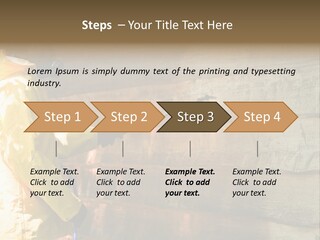 A Three-Dimensional Metal Arrow Sign. PowerPoint Template