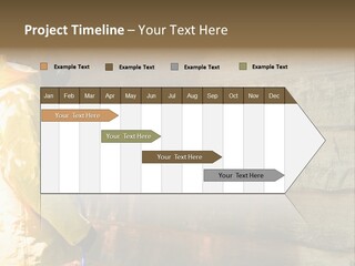 A Three-Dimensional Metal Arrow Sign. PowerPoint Template
