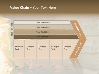 A Three-Dimensional Metal Arrow Sign. PowerPoint Template