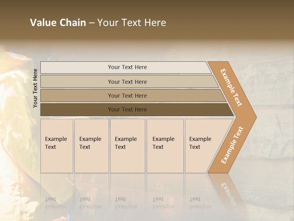 A Three-Dimensional Metal Arrow Sign. PowerPoint Template
