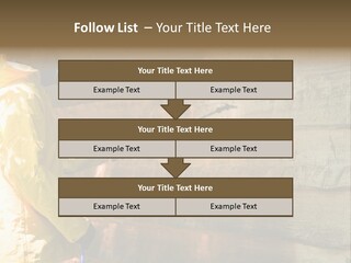 A Three-Dimensional Metal Arrow Sign. PowerPoint Template