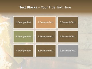 A Three-Dimensional Metal Arrow Sign. PowerPoint Template