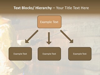 A Three-Dimensional Metal Arrow Sign. PowerPoint Template