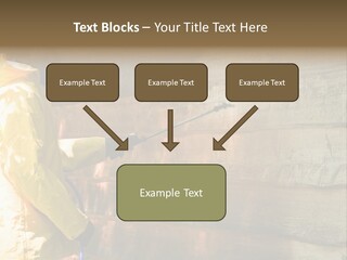 A Three-Dimensional Metal Arrow Sign. PowerPoint Template