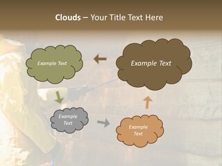 A Three-Dimensional Metal Arrow Sign. PowerPoint Template