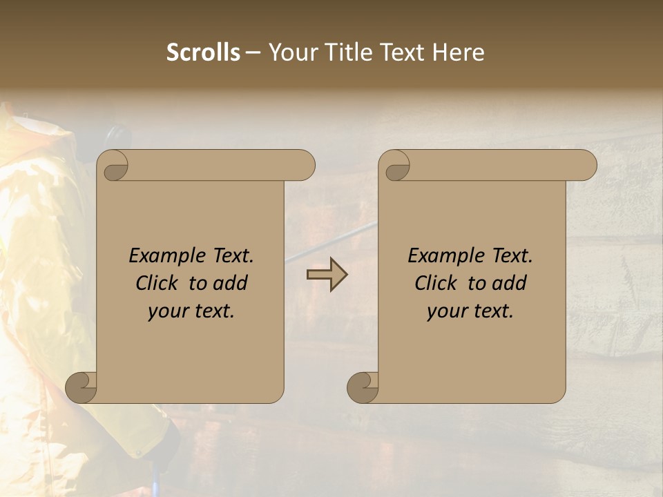 A Three-Dimensional Metal Arrow Sign. PowerPoint Template