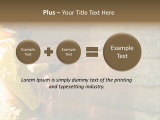 A Three-Dimensional Metal Arrow Sign. PowerPoint Template