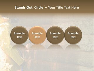 A Three-Dimensional Metal Arrow Sign. PowerPoint Template