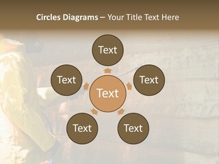 A Three-Dimensional Metal Arrow Sign. PowerPoint Template