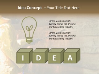 A Three-Dimensional Metal Arrow Sign. PowerPoint Template