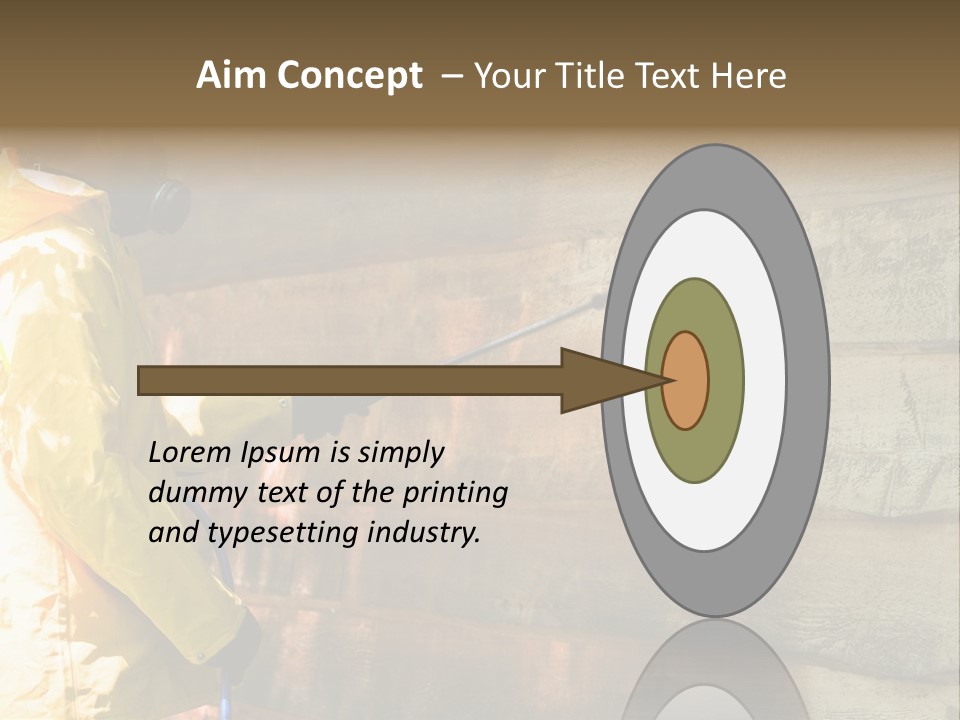 A Three-Dimensional Metal Arrow Sign. PowerPoint Template