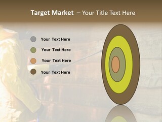 A Three-Dimensional Metal Arrow Sign. PowerPoint Template