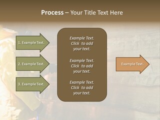 A Three-Dimensional Metal Arrow Sign. PowerPoint Template