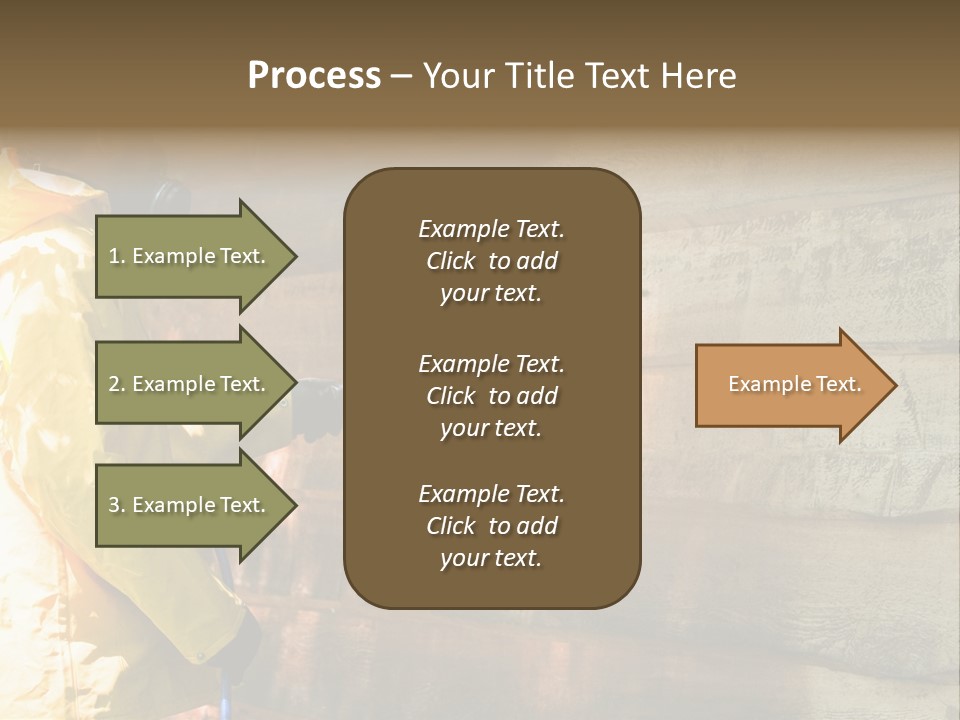 A Three-Dimensional Metal Arrow Sign. PowerPoint Template