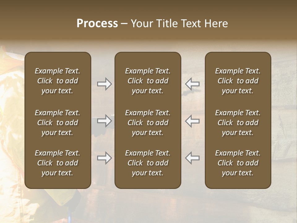A Three-Dimensional Metal Arrow Sign. PowerPoint Template