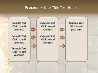 A Three-Dimensional Metal Arrow Sign. PowerPoint Template