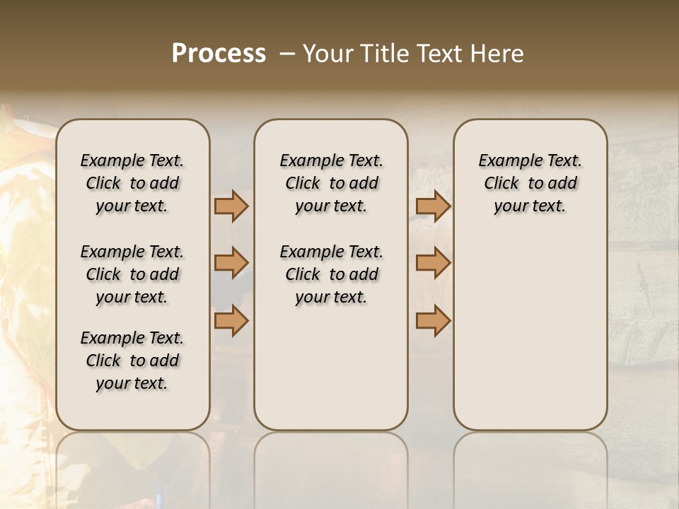 A Three-Dimensional Metal Arrow Sign. PowerPoint Template