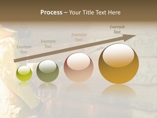 A Three-Dimensional Metal Arrow Sign. PowerPoint Template