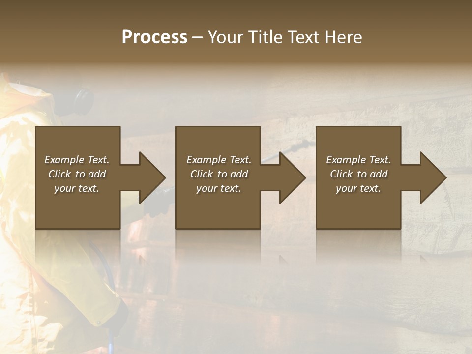 A Three-Dimensional Metal Arrow Sign. PowerPoint Template
