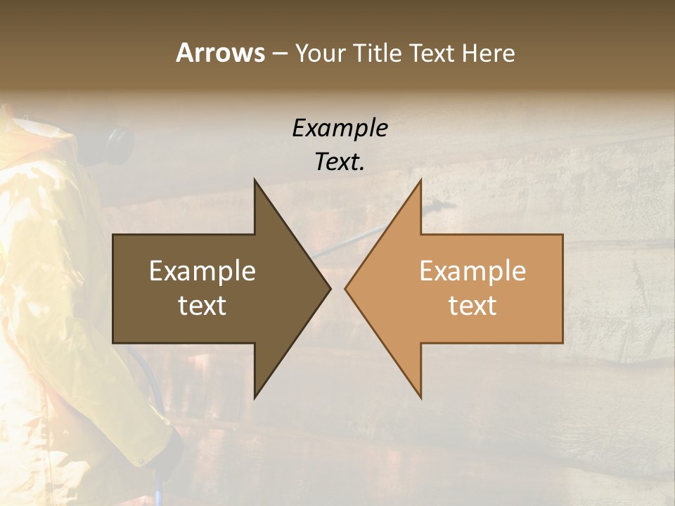 A Three-Dimensional Metal Arrow Sign. PowerPoint Template