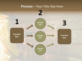 A Three-Dimensional Metal Arrow Sign. PowerPoint Template