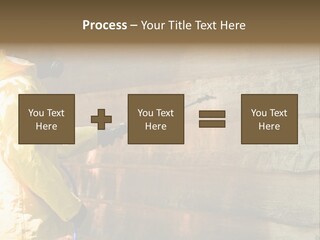 A Three-Dimensional Metal Arrow Sign. PowerPoint Template