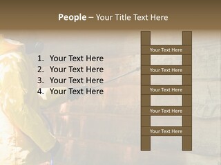 A Three-Dimensional Metal Arrow Sign. PowerPoint Template