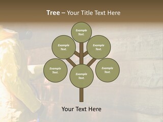 A Three-Dimensional Metal Arrow Sign. PowerPoint Template