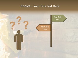 A Three-Dimensional Metal Arrow Sign. PowerPoint Template