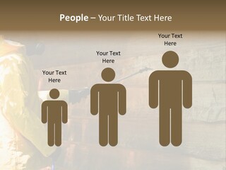 A Three-Dimensional Metal Arrow Sign. PowerPoint Template